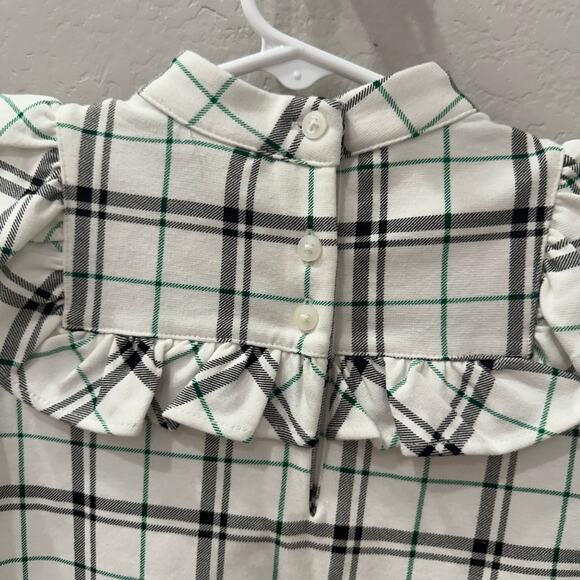 Janie and Jack Green & Grey Plaid Ruffle Dress - Picture 6 of 8